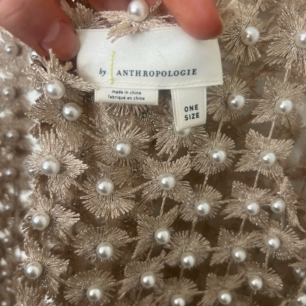Anthropologie Gold Beaded Tunic Top/Vest - Picture 7 of 8